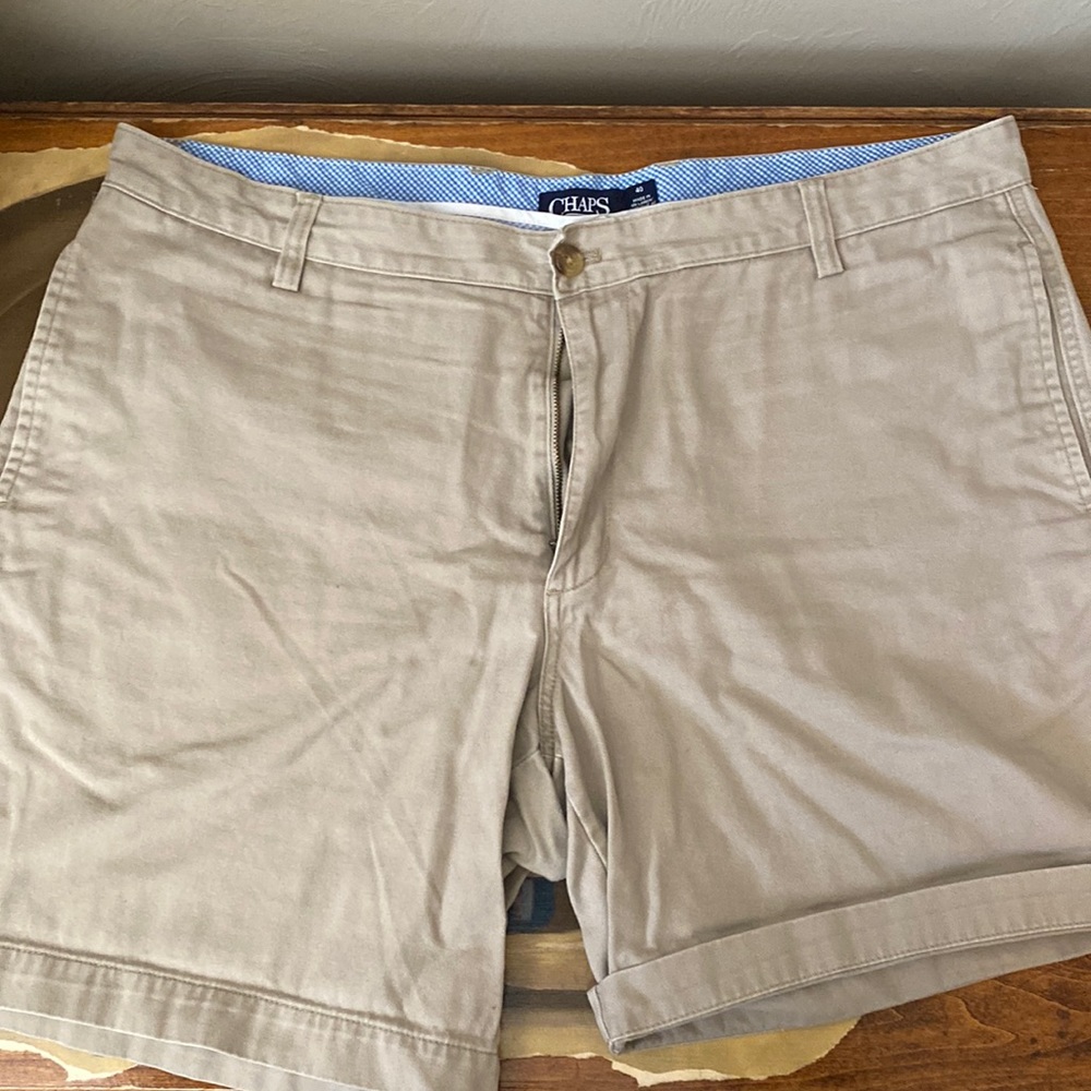 Chaps flat front khaki shorts